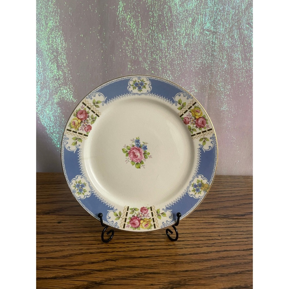 9" Homer Laughlin Salad Plate Colonial‎ Blue